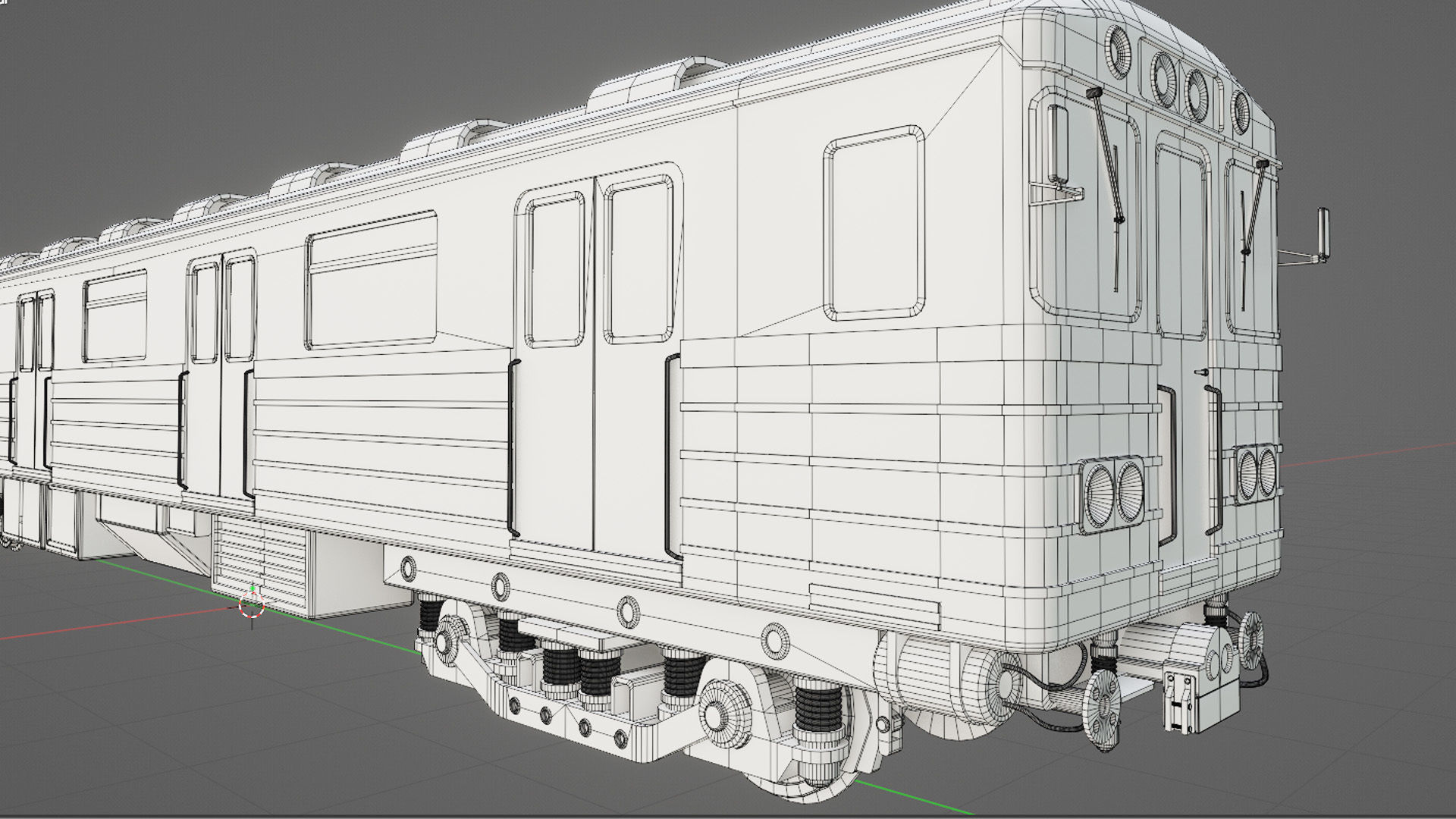 Subway Carriage Low-poly 3D model_19
