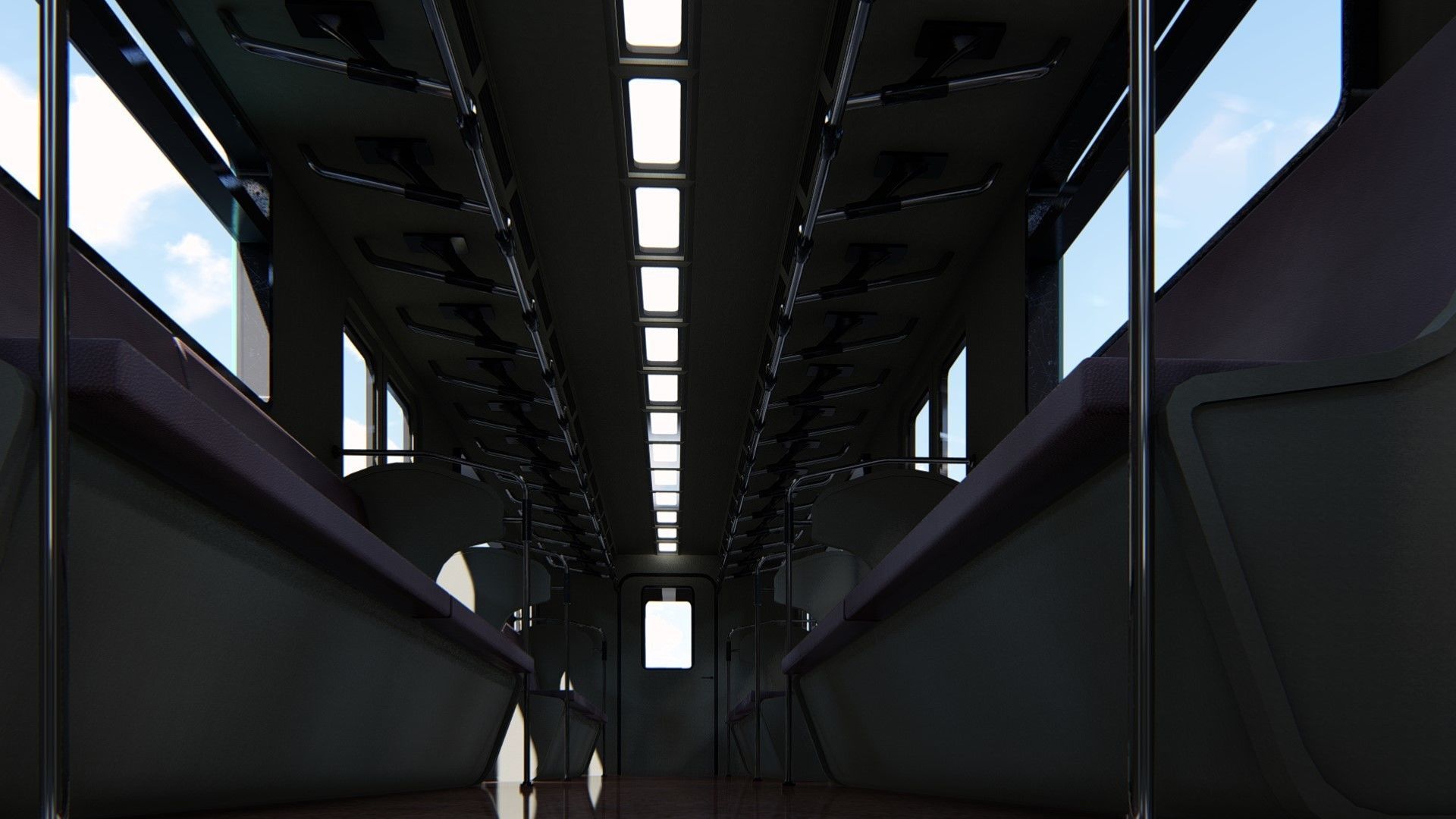 Subway Carriage Low-poly 3D model_12