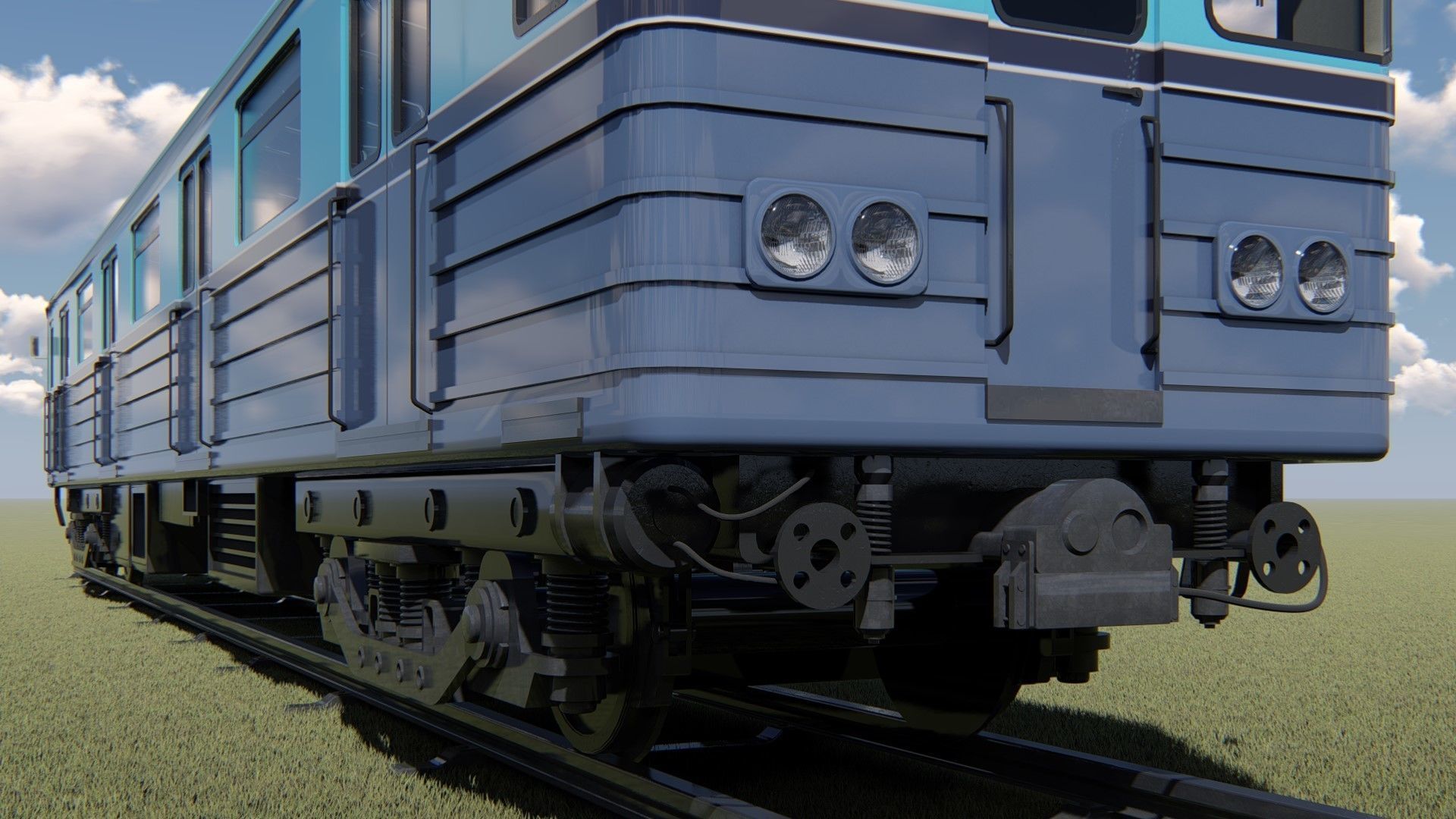 Subway Carriage Low-poly 3D model_10