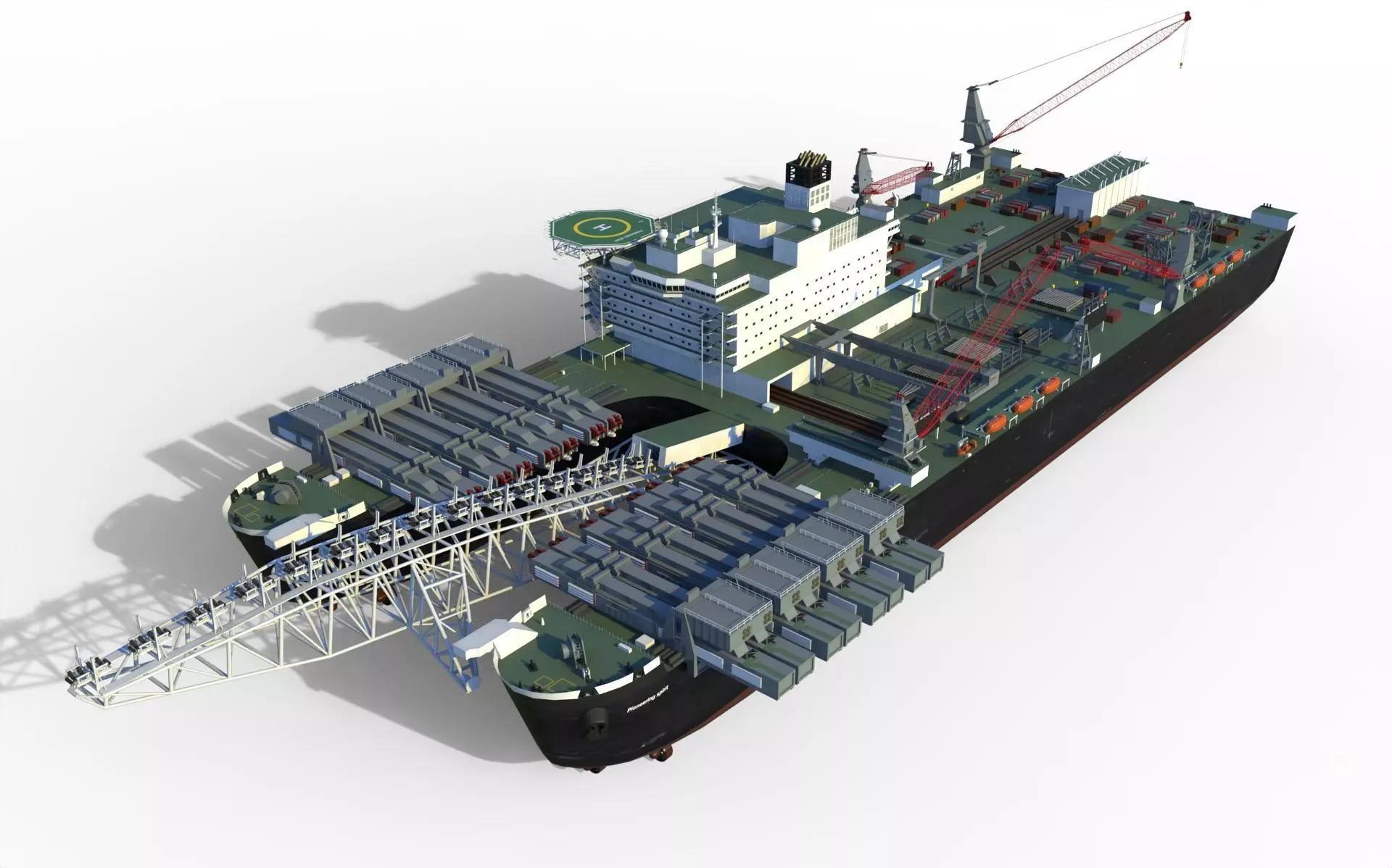 Pioneering spirit  Pipelay vessel 3D model_0