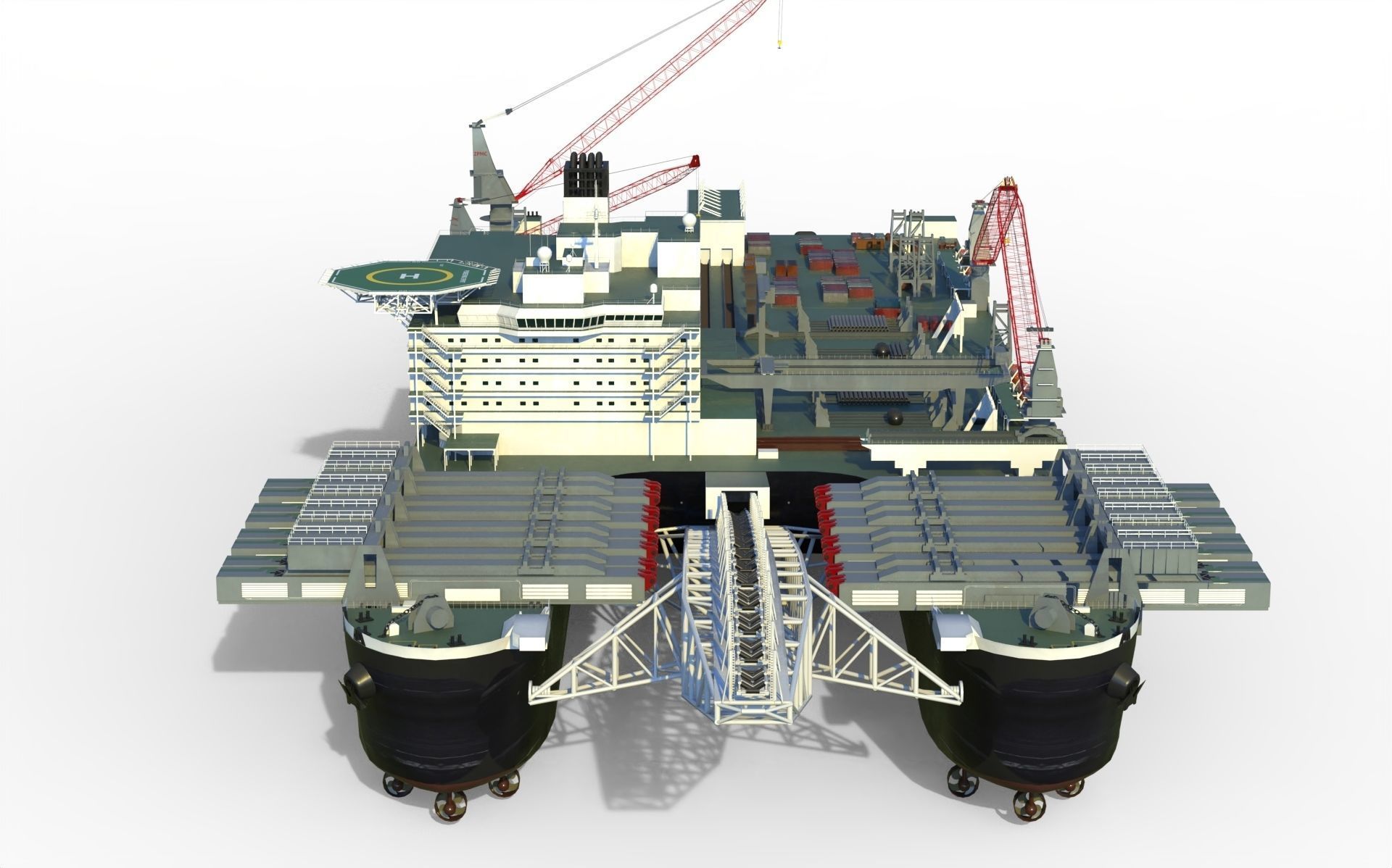 Pioneering spirit  Pipelay vessel 3D model_5