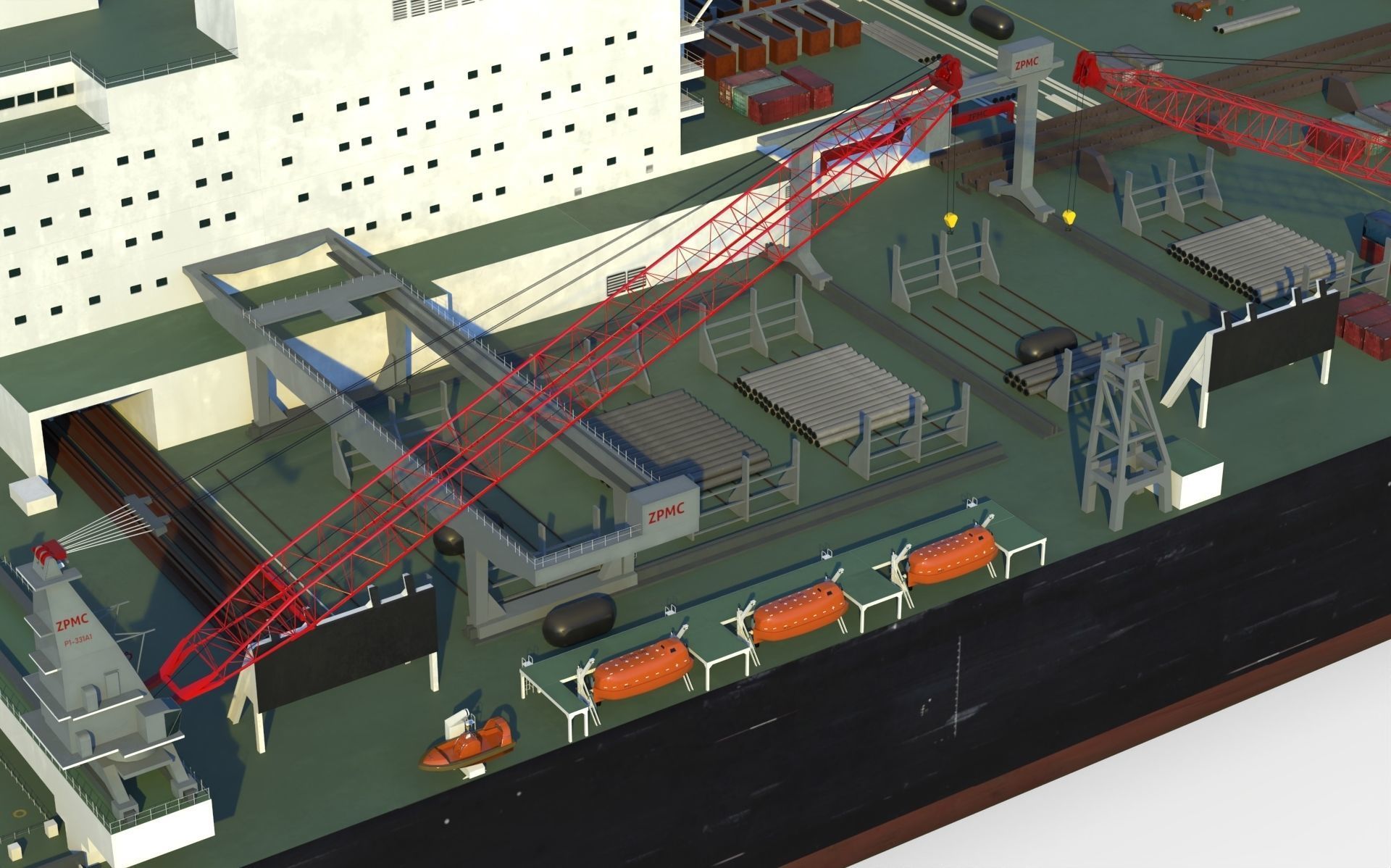 Pioneering spirit  Pipelay vessel 3D model_6