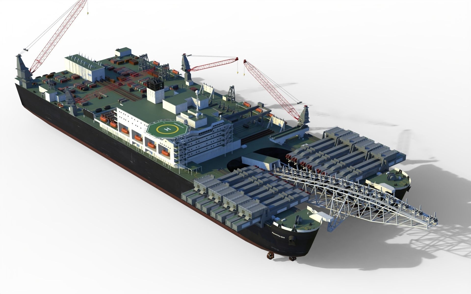 Pioneering spirit  Pipelay vessel 3D model_2