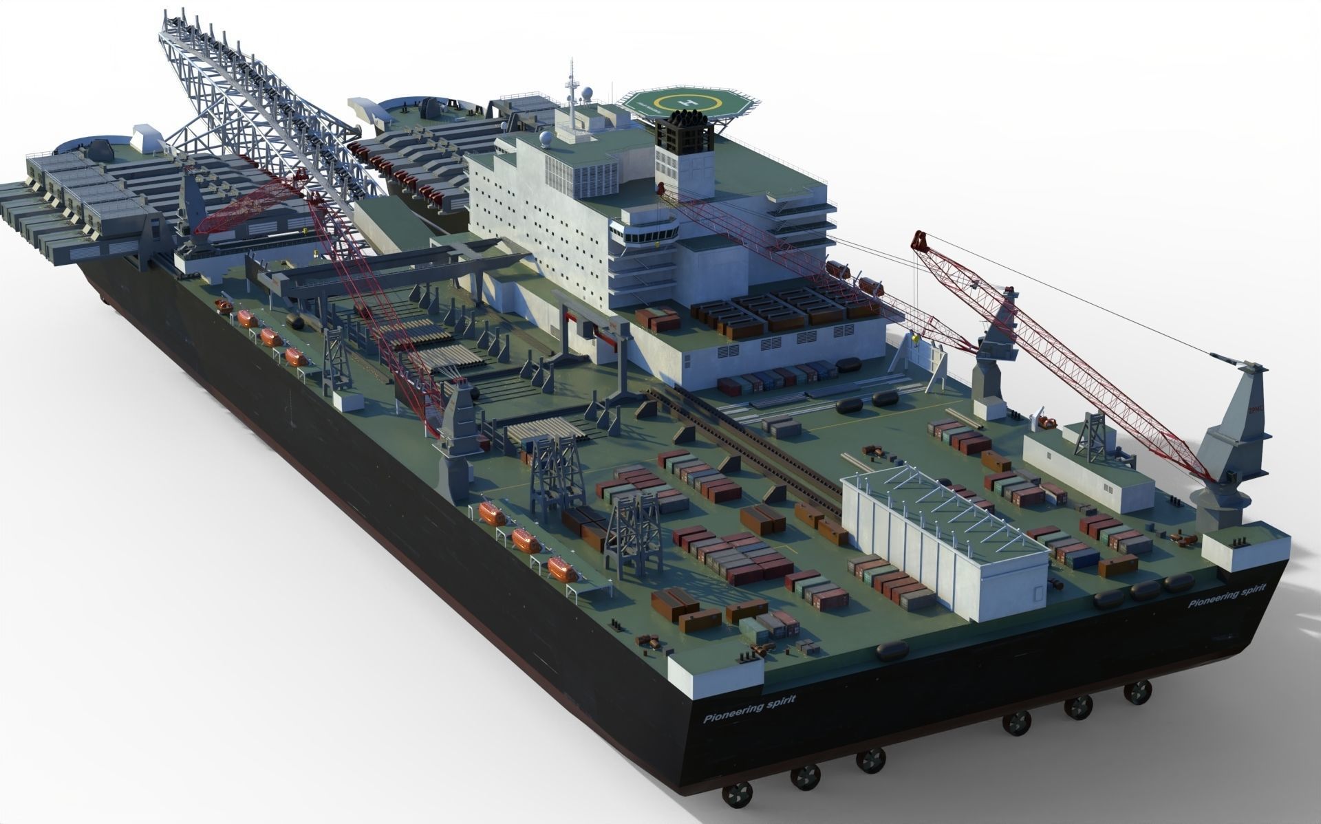Pioneering spirit  Pipelay vessel 3D model_4