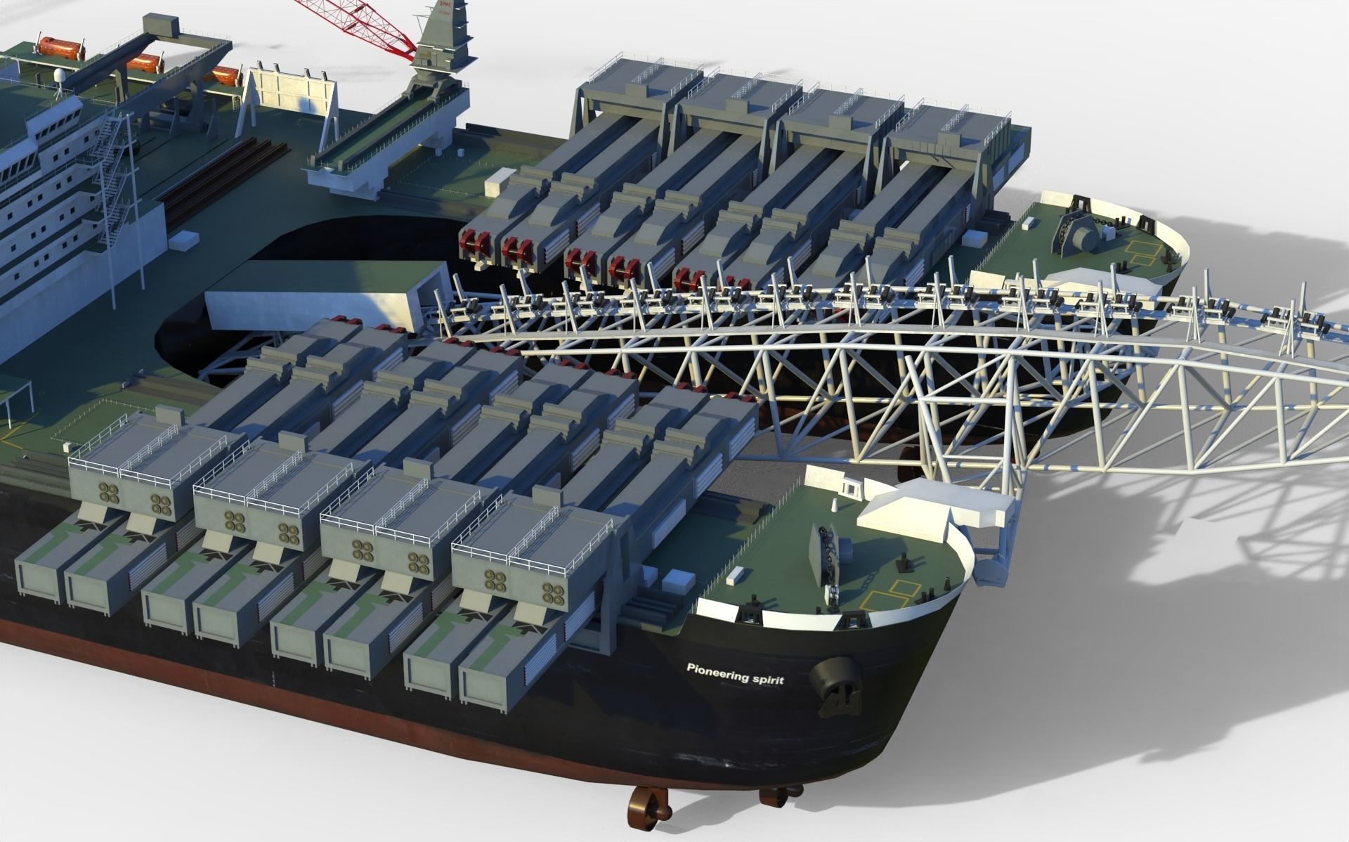 Pioneering spirit  Pipelay vessel 3D model_11