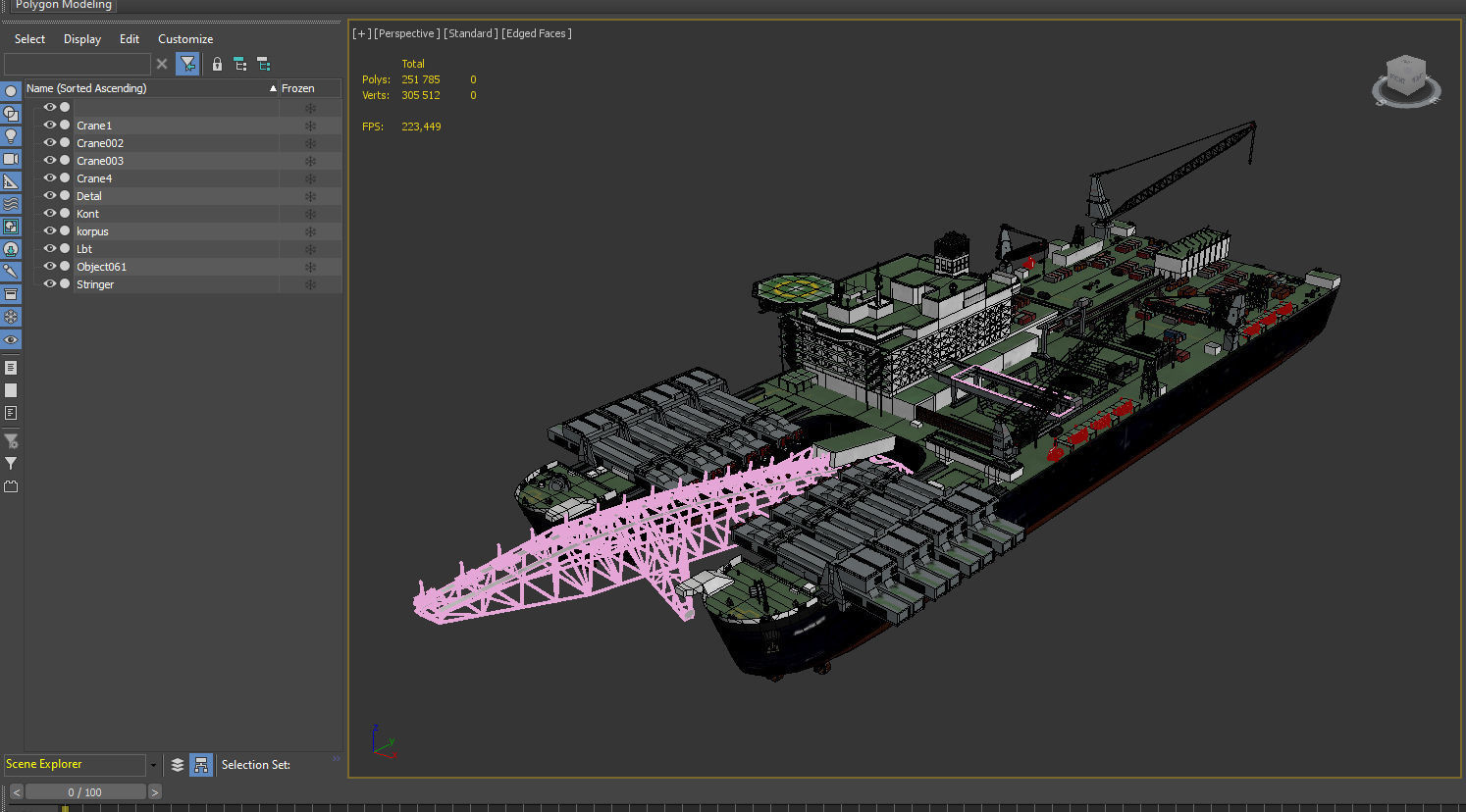 Pioneering spirit  Pipelay vessel 3D model_14