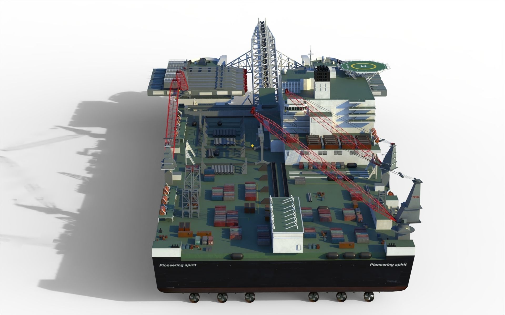 Pioneering spirit  Pipelay vessel 3D model_10