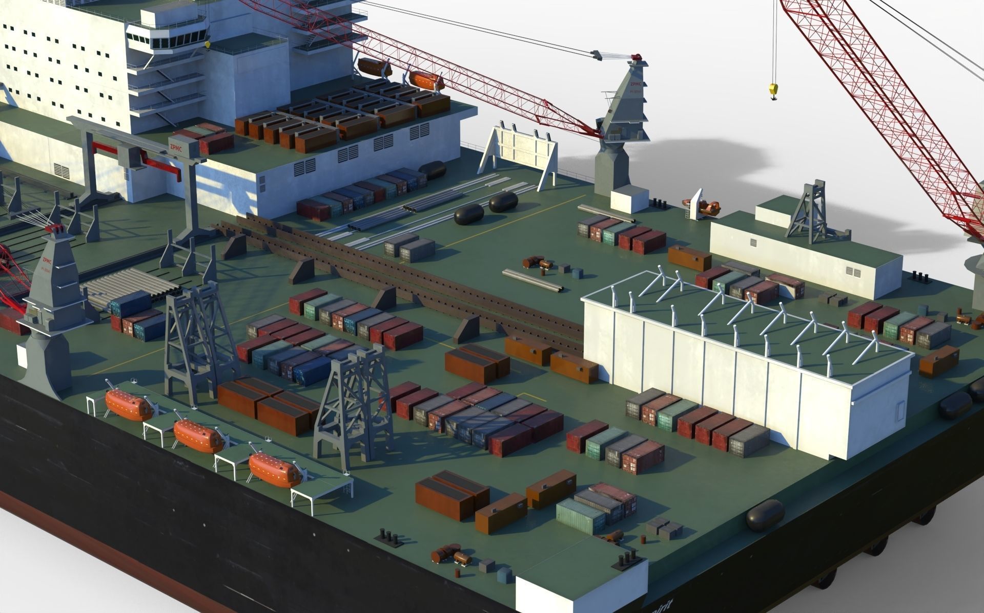 Pioneering spirit  Pipelay vessel 3D model_7