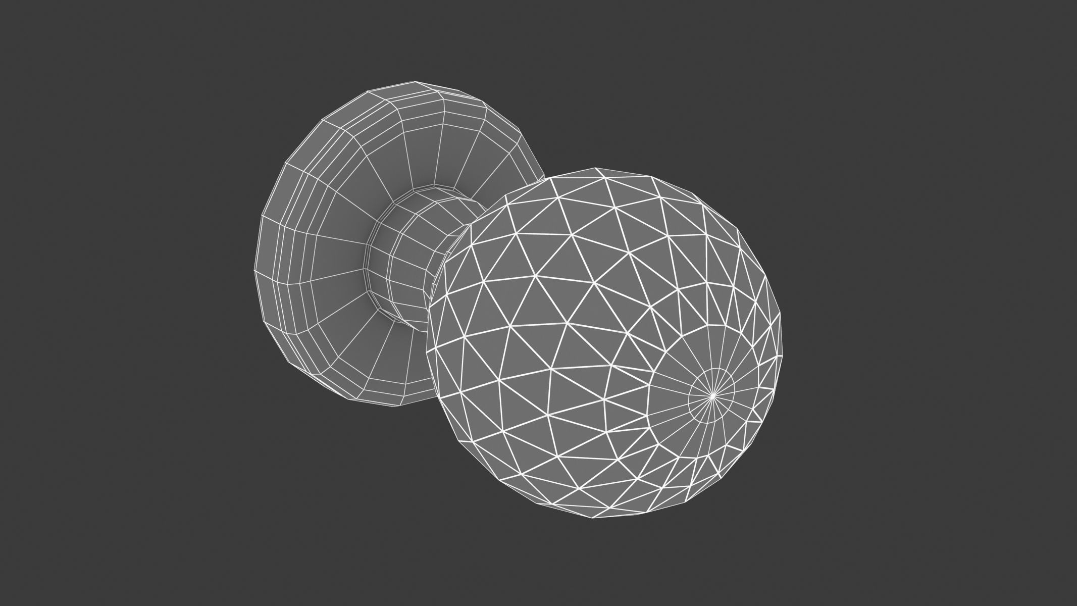 Glass Facetted Mortice Door Knob 3D model_5