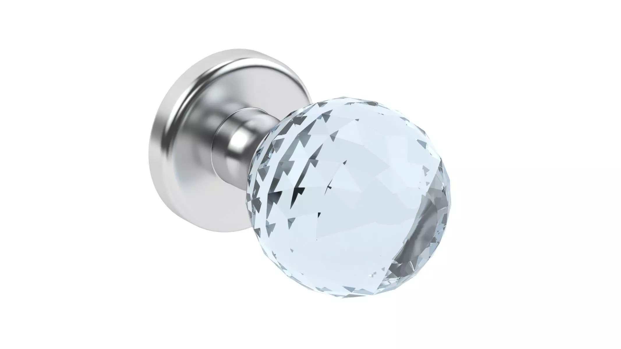 Glass Facetted Mortice Door Knob 3D model_0