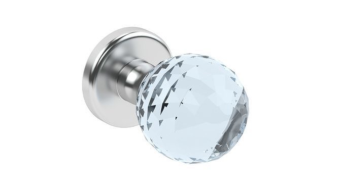 Glass Facetted Mortice Door Knob 3D model
