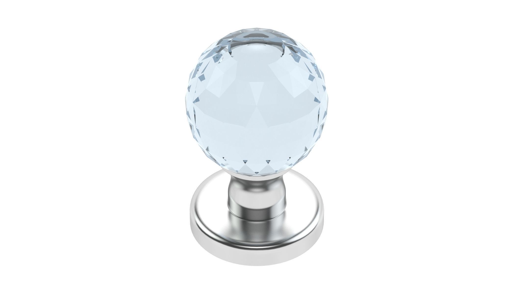 Glass Facetted Mortice Door Knob 3D model_2