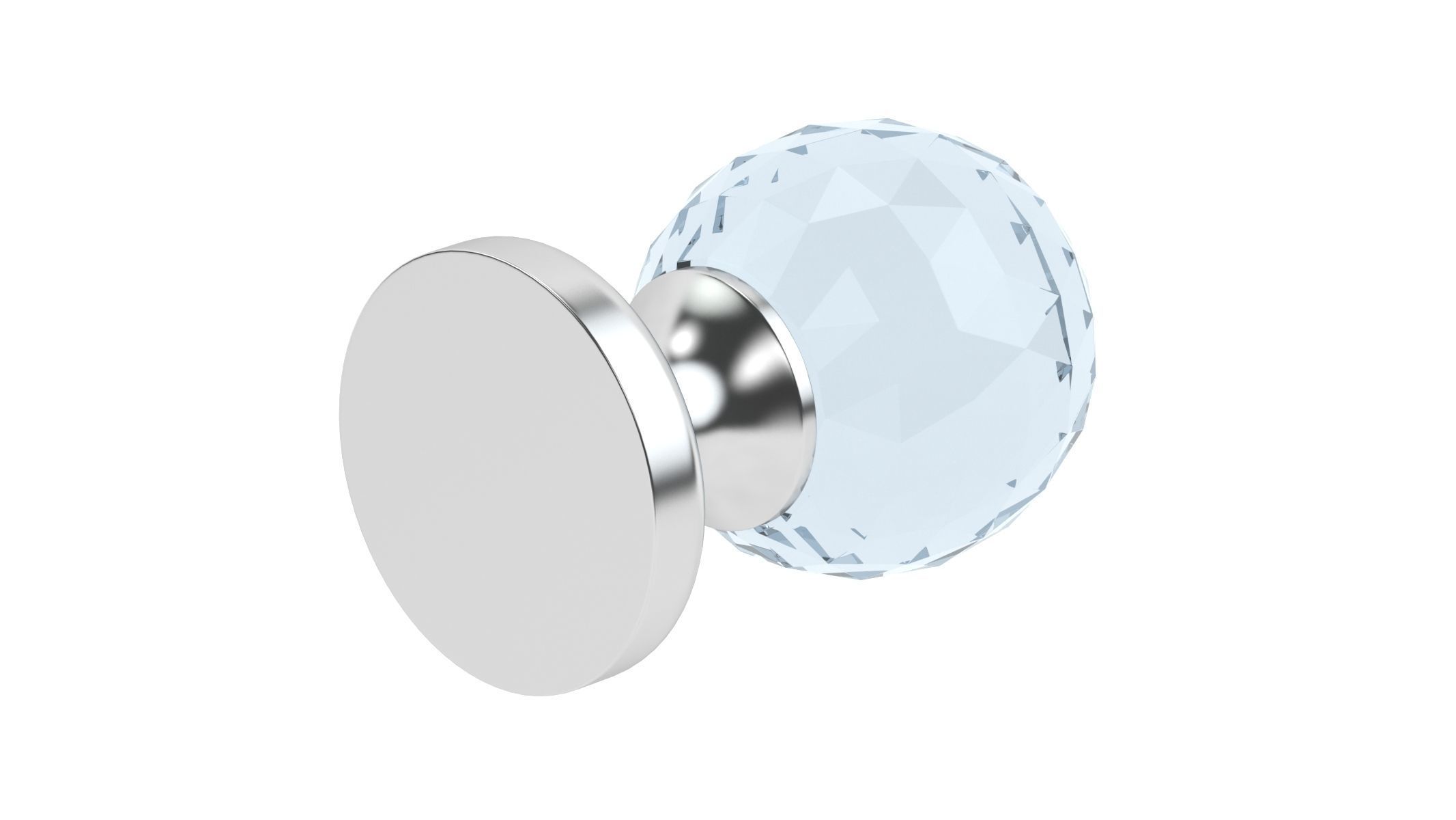 Glass Facetted Mortice Door Knob 3D model_1