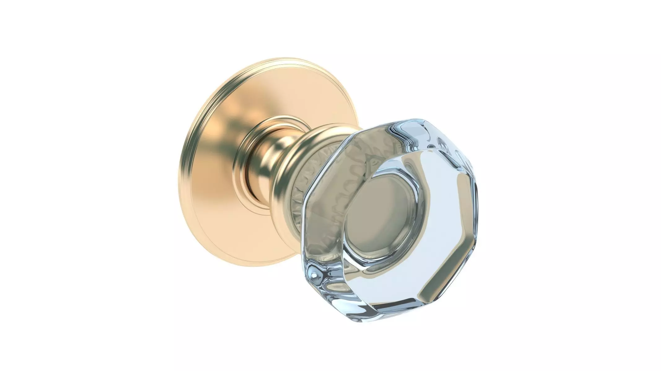 Glass Octagonal Mortice Door Knob 3D model