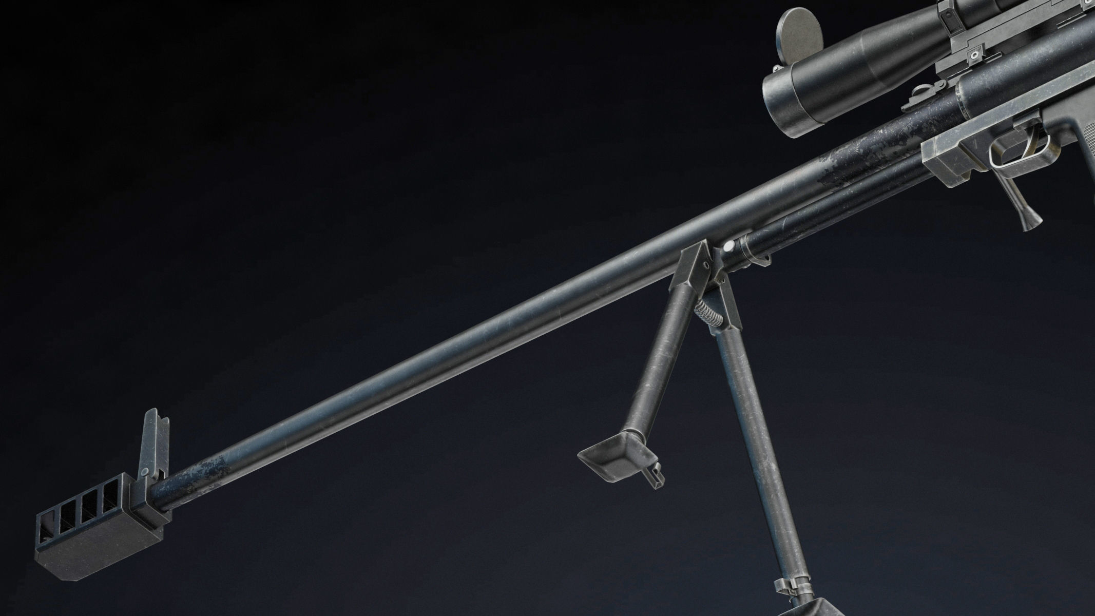 KSVK Sniper Low Poly Realistic Low-poly 3D model_10