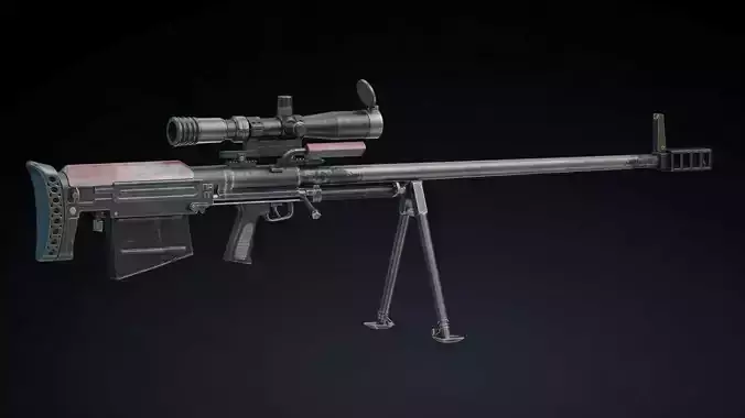 KSVK Sniper Low Poly Realistic Low-poly 3D model