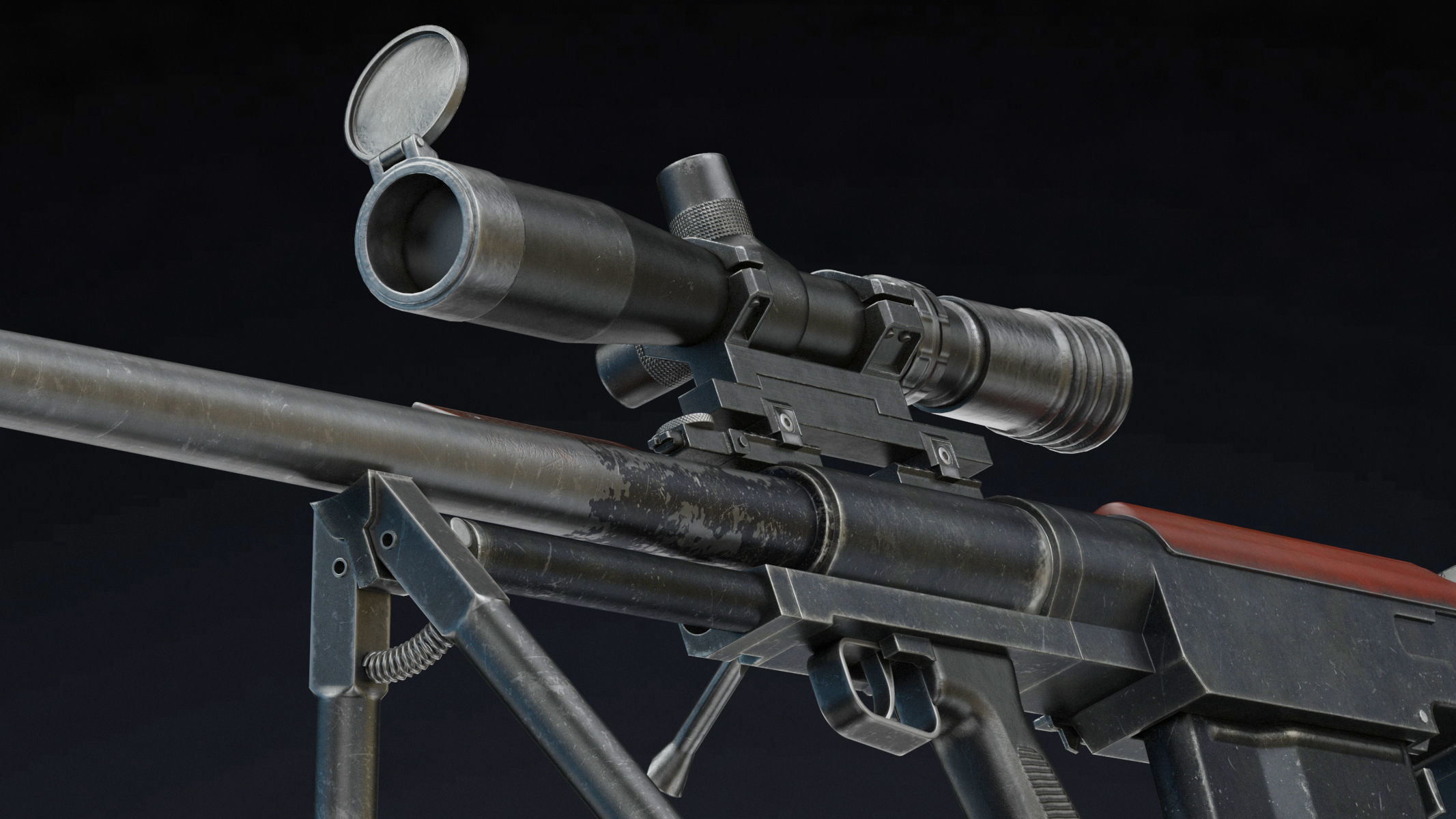 KSVK Sniper Low Poly Realistic Low-poly 3D model_13