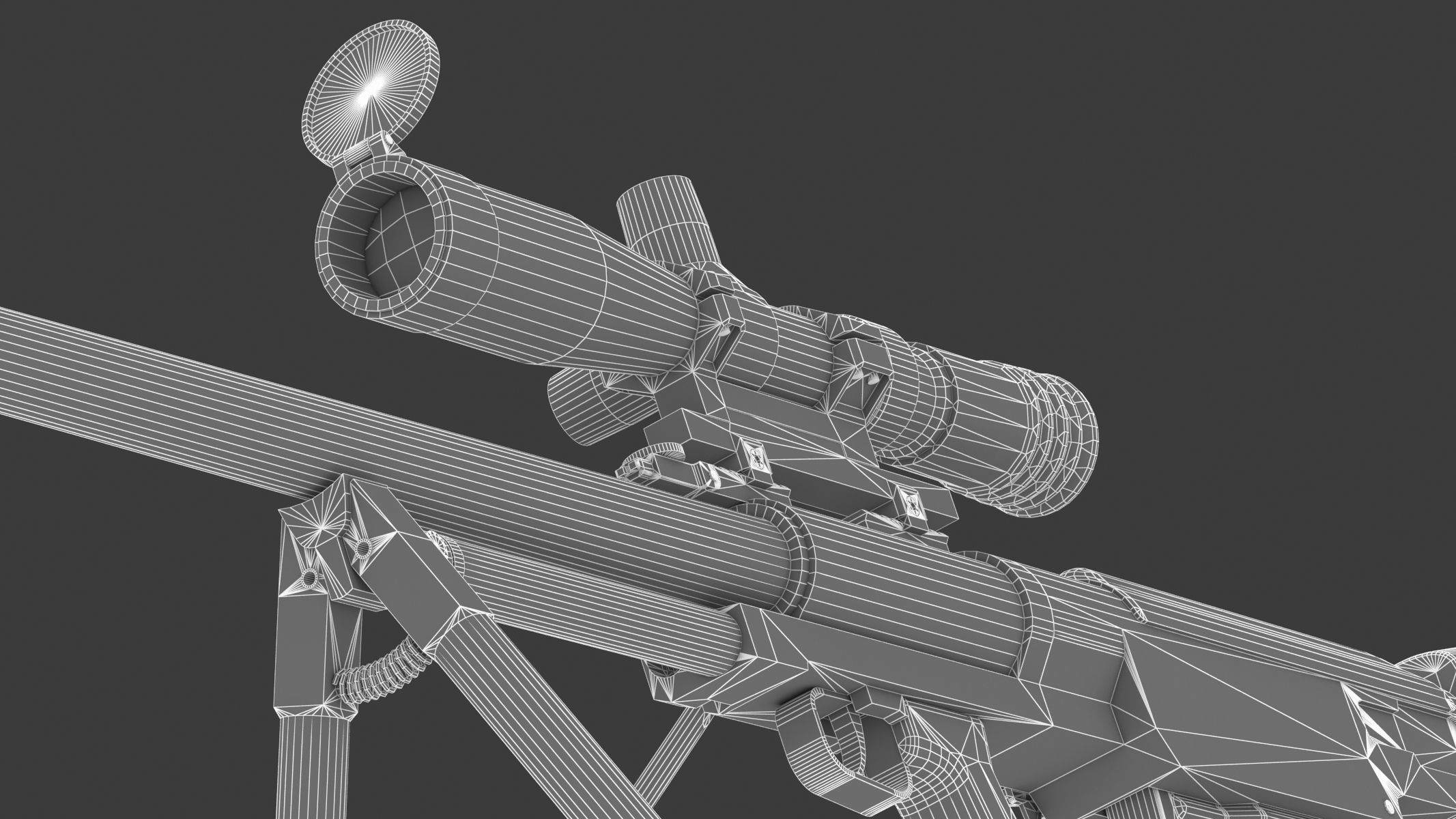 KSVK Sniper Low Poly Realistic Low-poly 3D model_28