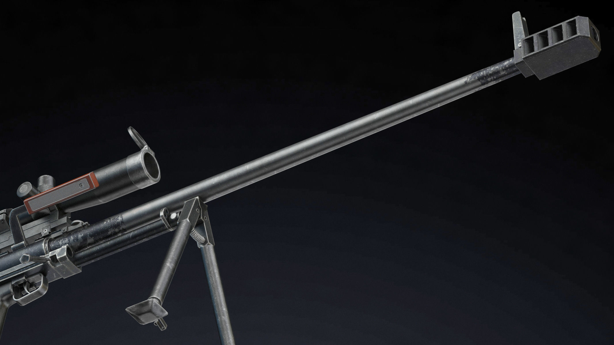 KSVK Sniper Low Poly Realistic Low-poly 3D model_12