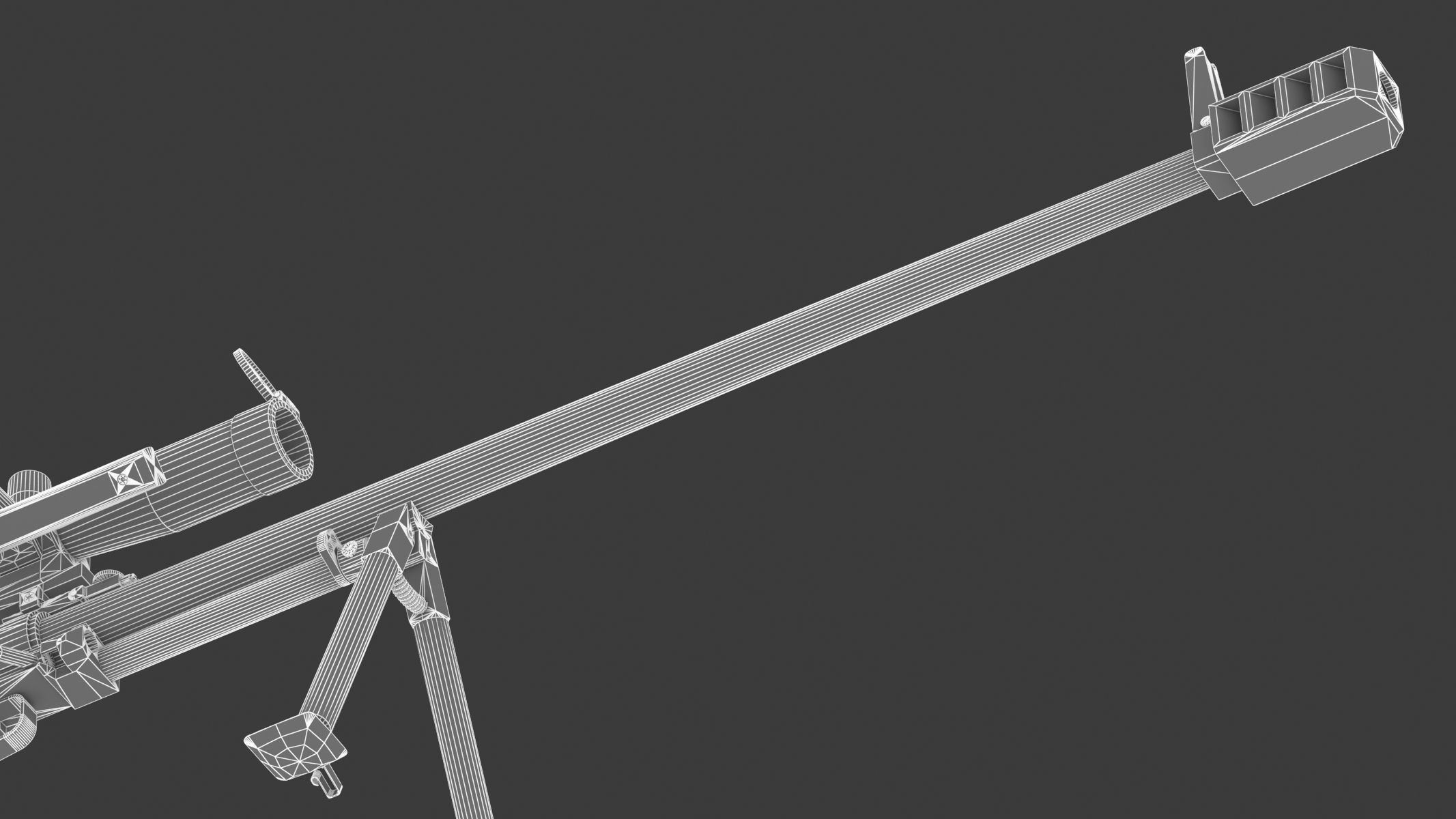 KSVK Sniper Low Poly Realistic Low-poly 3D model_27