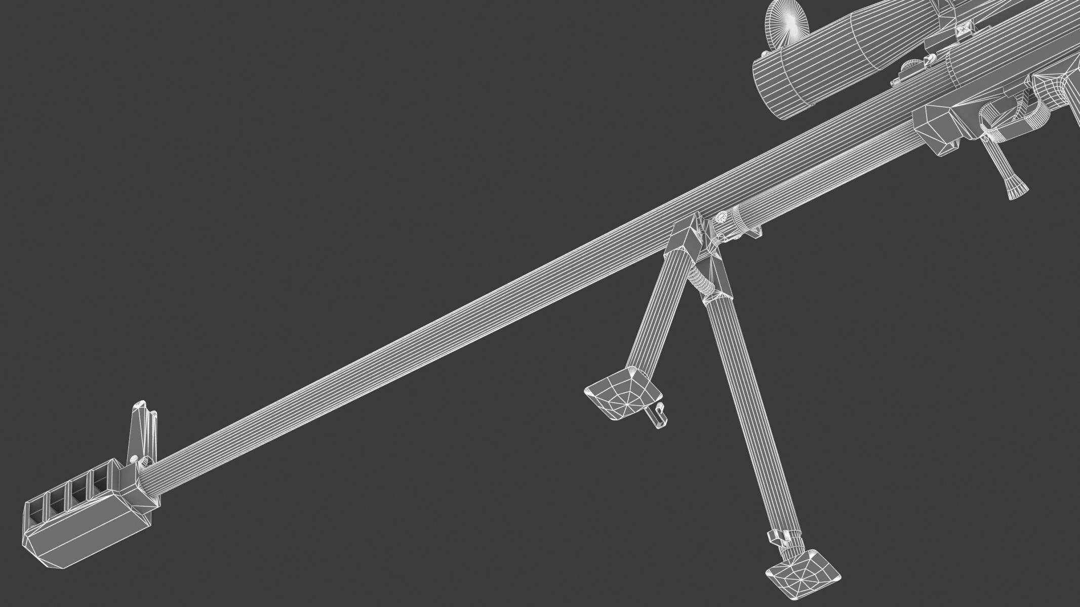 KSVK Sniper Low Poly Realistic Low-poly 3D model_25