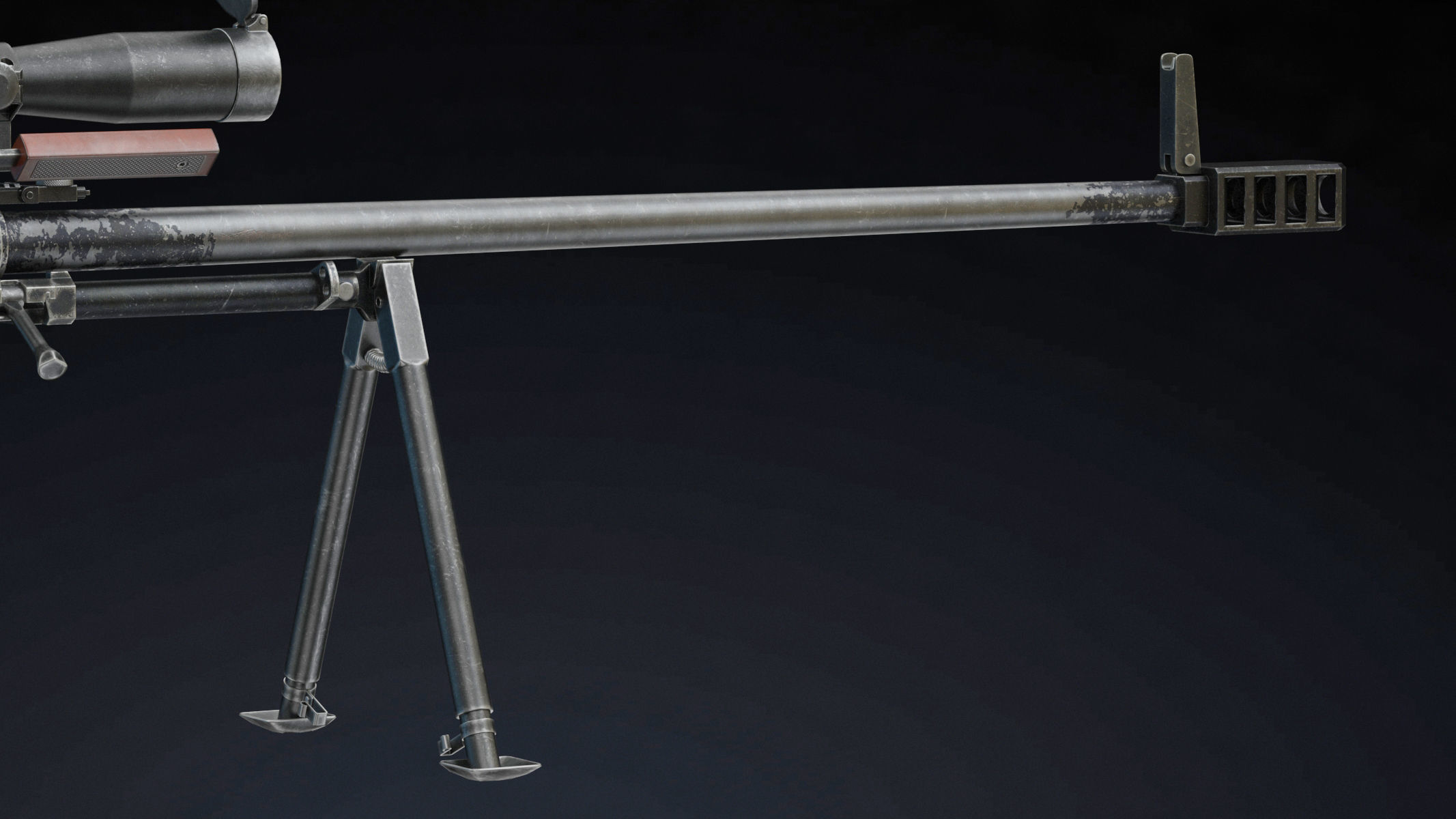 KSVK Sniper Low Poly Realistic Low-poly 3D model_5