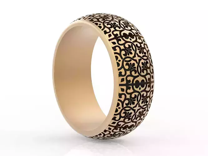 Ornament carving ring  gold  silver printable jewelry 3D model
