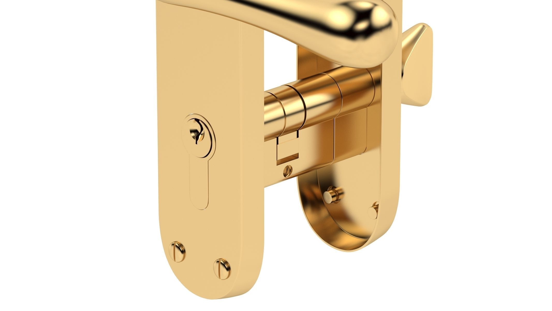 Manital Ibra Door Handle Brass 3D model_3