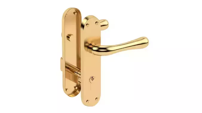Manital Ibra Door Handle Brass 3D model