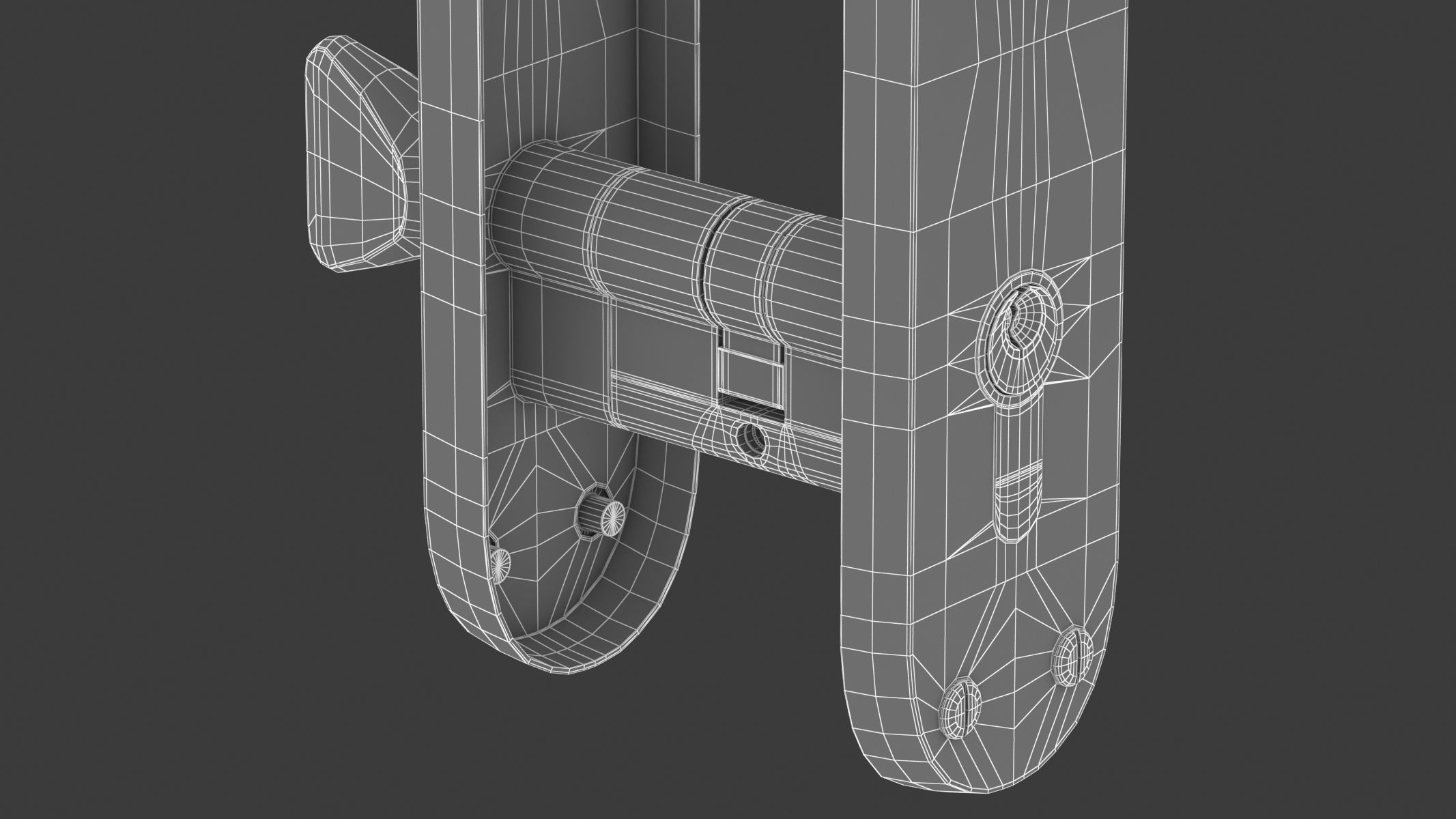 Manital Ibra Door Handle Brass 3D model_9