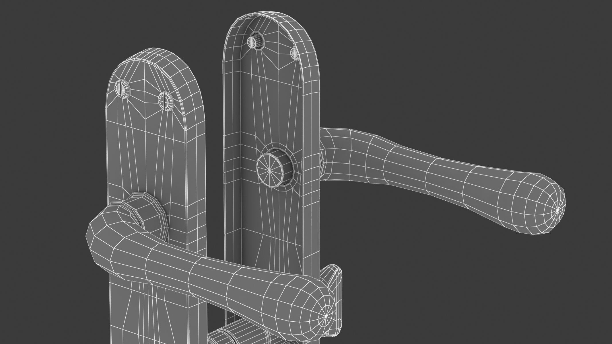 Manital Ibra Door Handle Brass 3D model_8