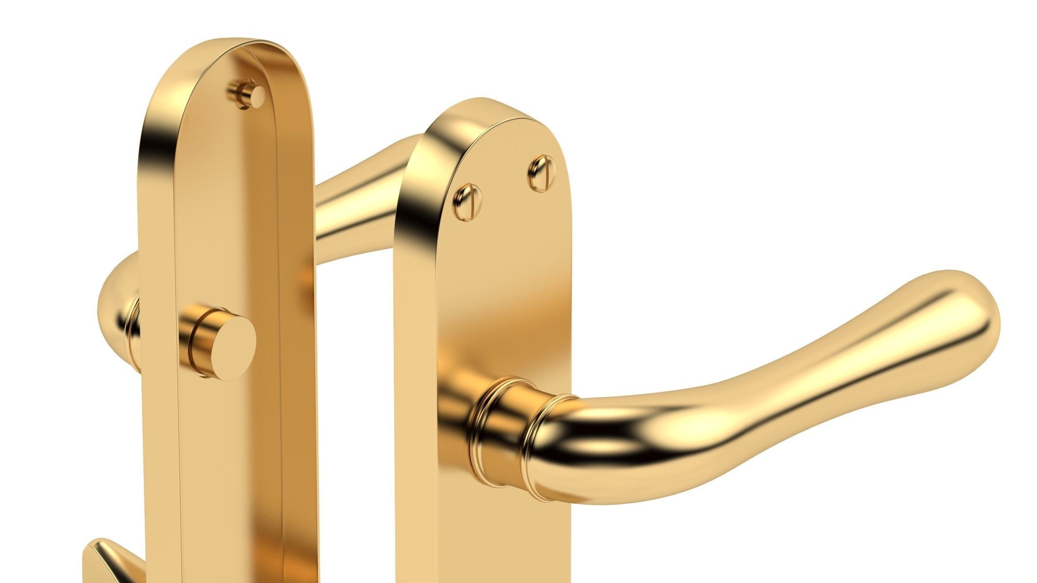 Manital Ibra Door Handle Brass 3D model_4