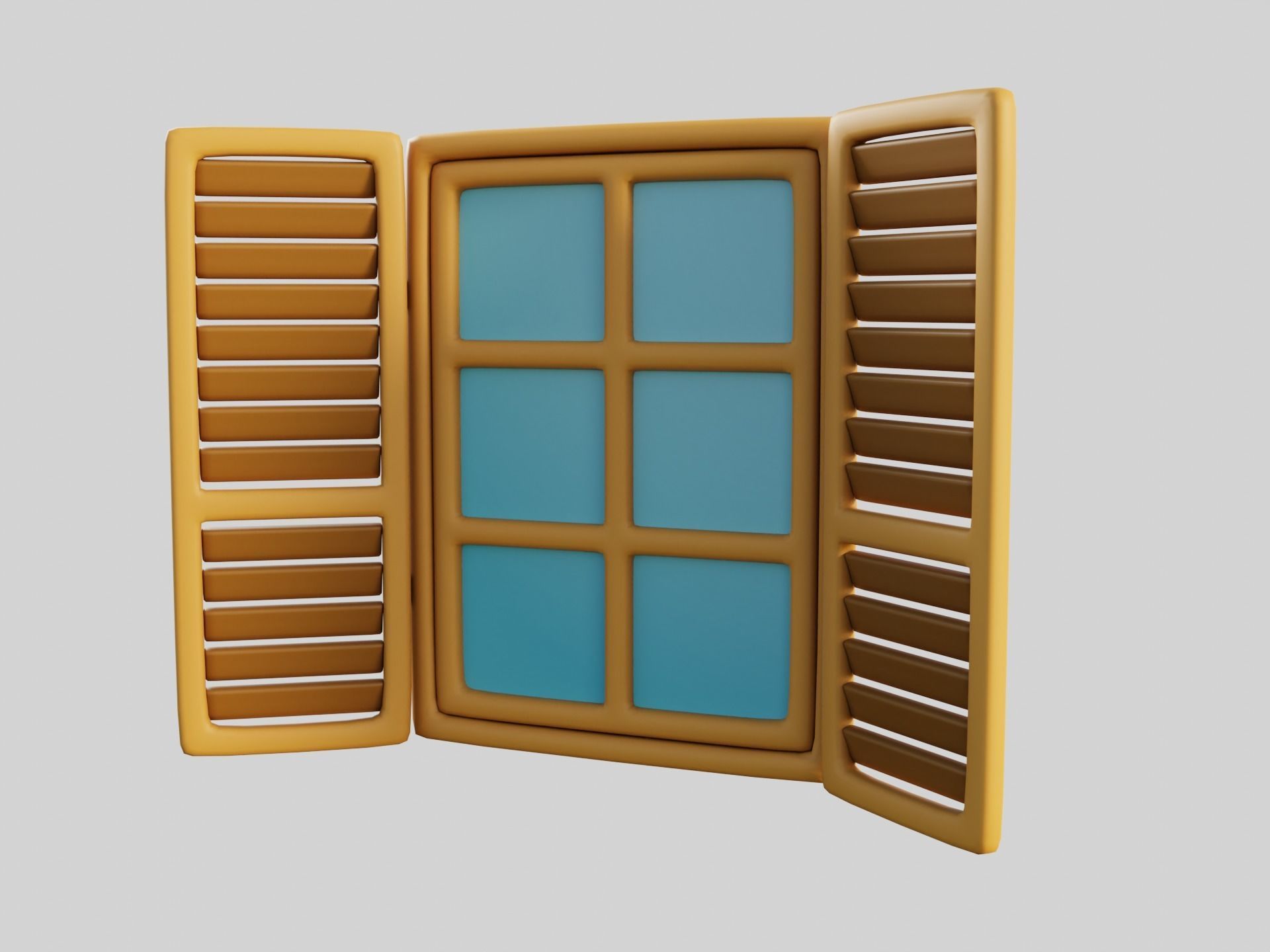 Cartoon Window 18a 3D model_9