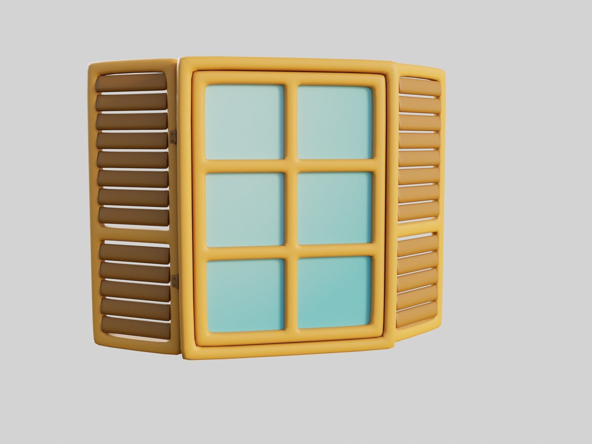 Cartoon Window 18a 3D model_5
