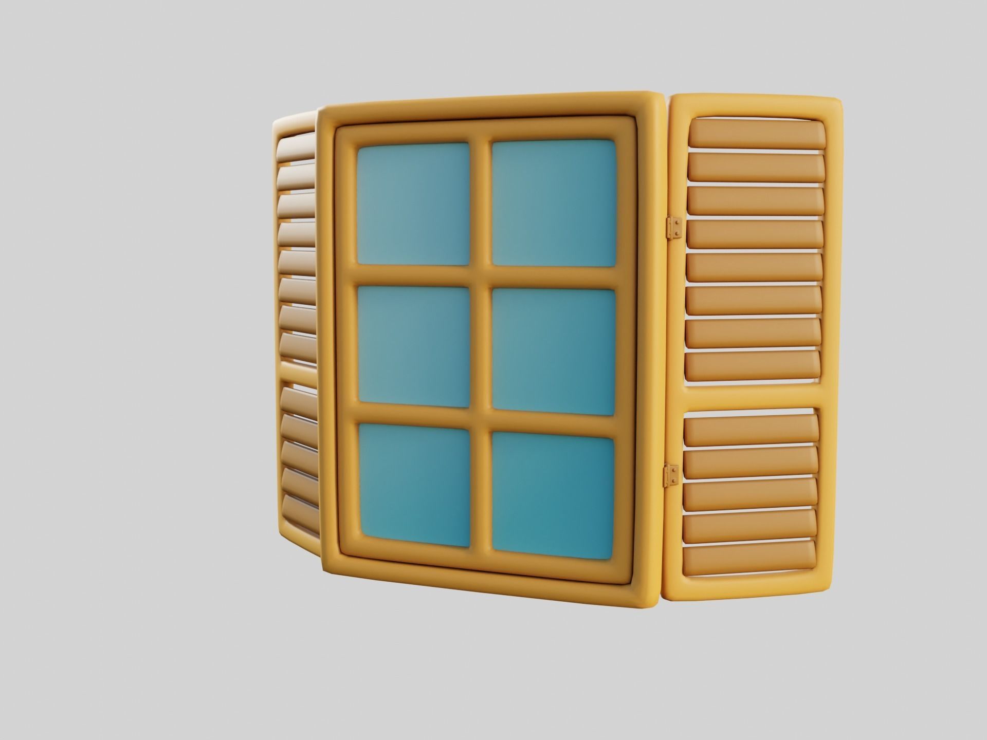 Cartoon Window 18a 3D model_4