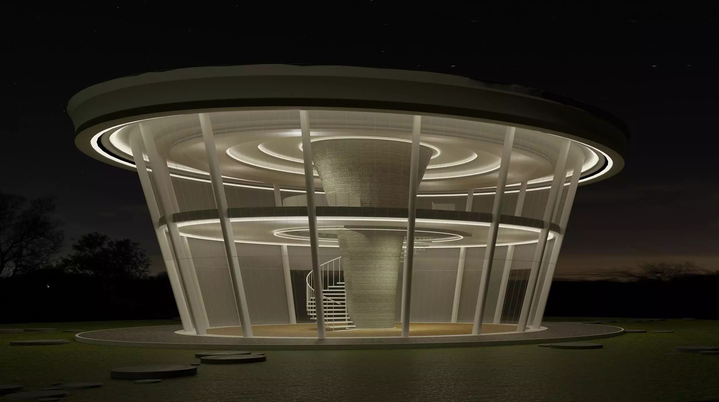 Round pavilion in concept 3D model_0