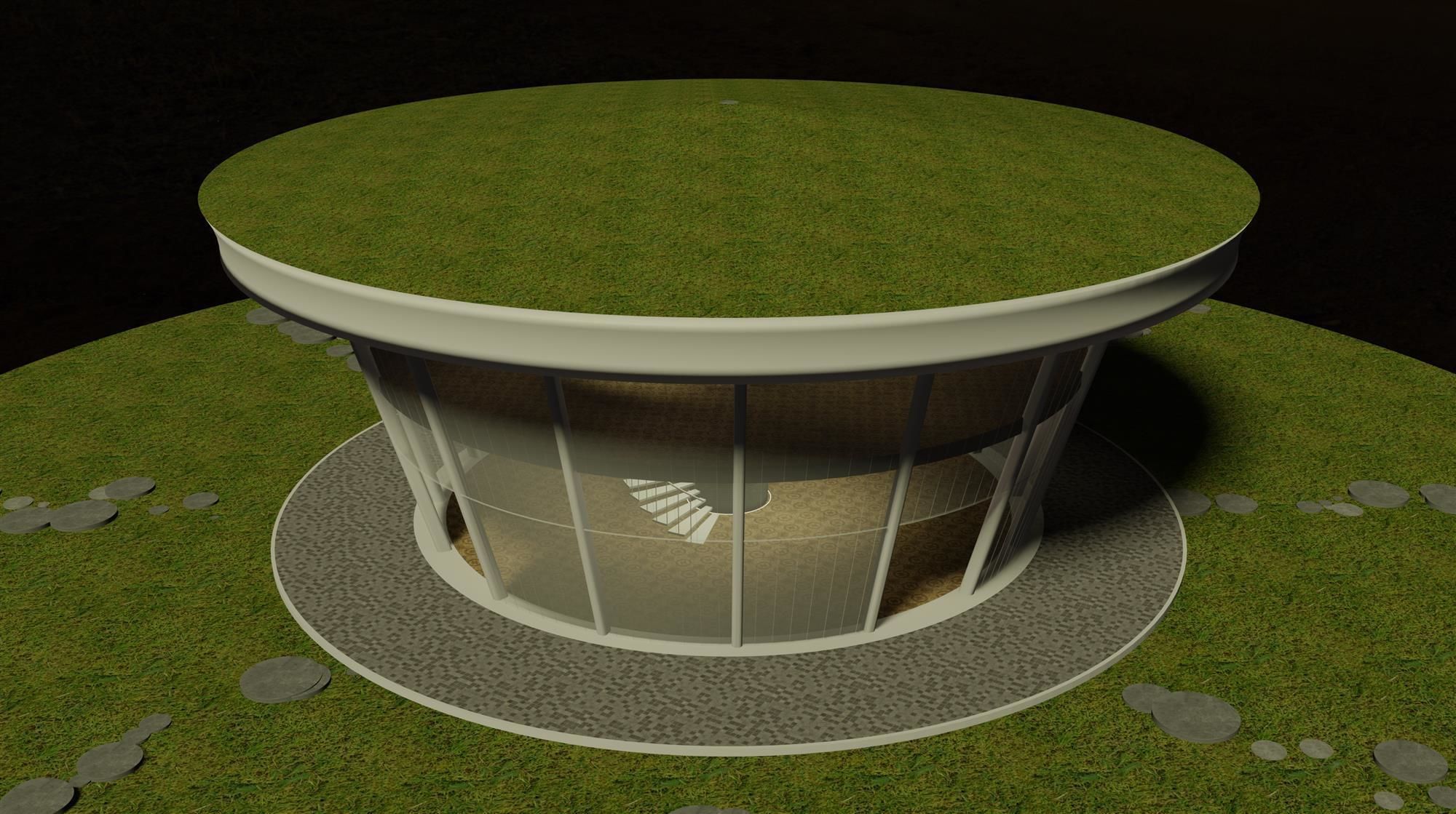 Round pavilion in concept 3D model_2
