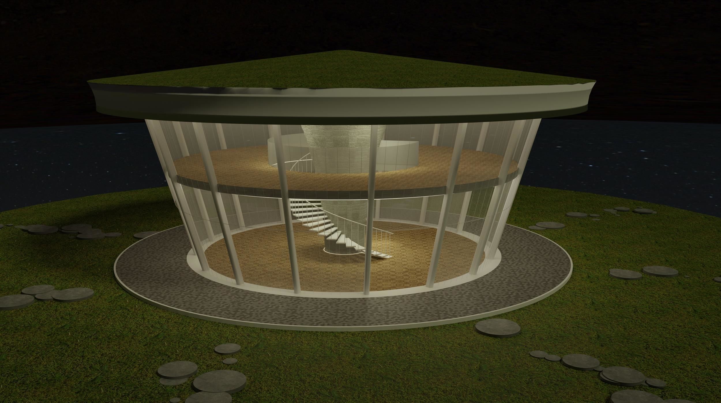 Round pavilion in concept 3D model_1