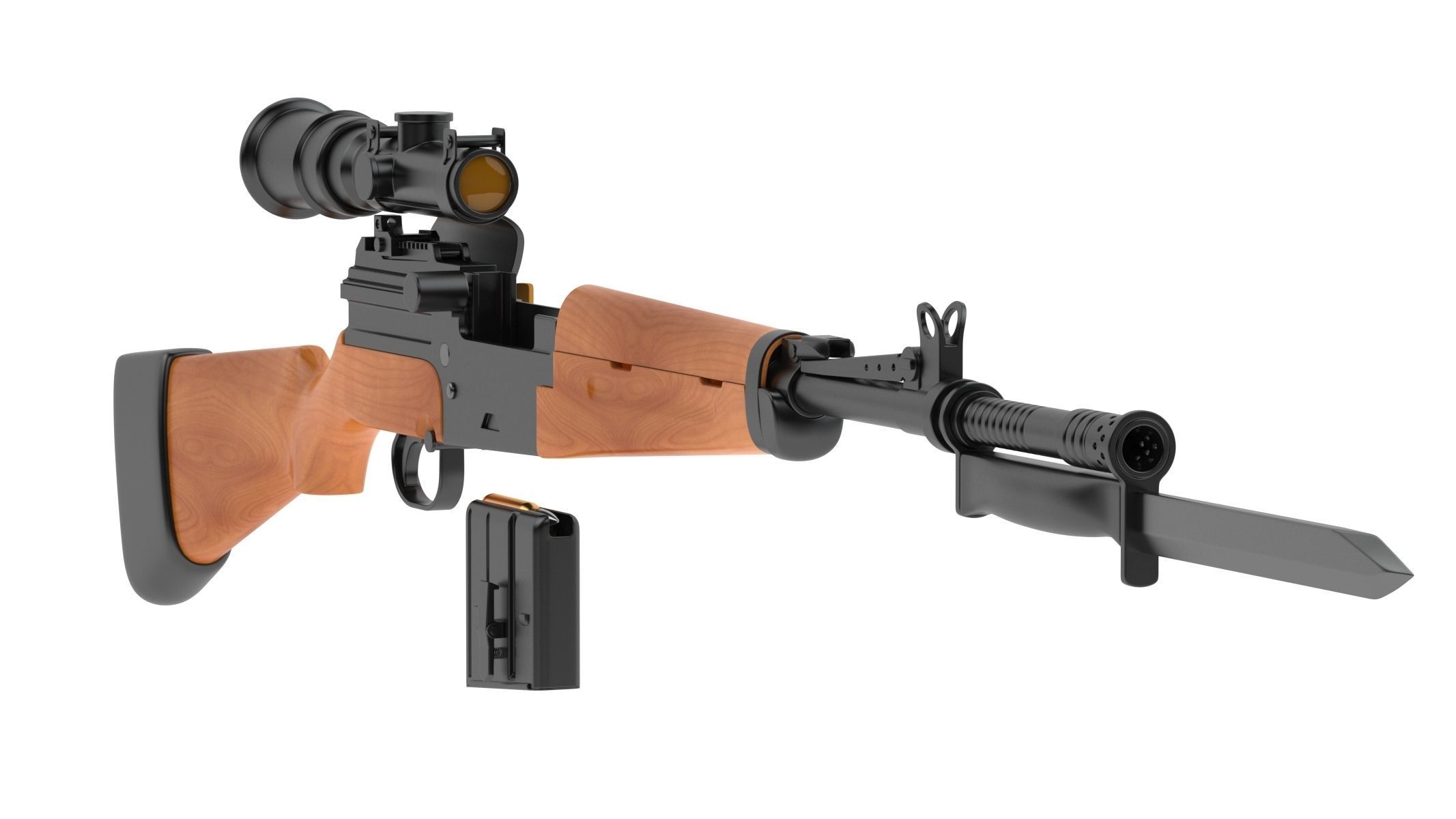 MAS-49 rifle 3D model_4