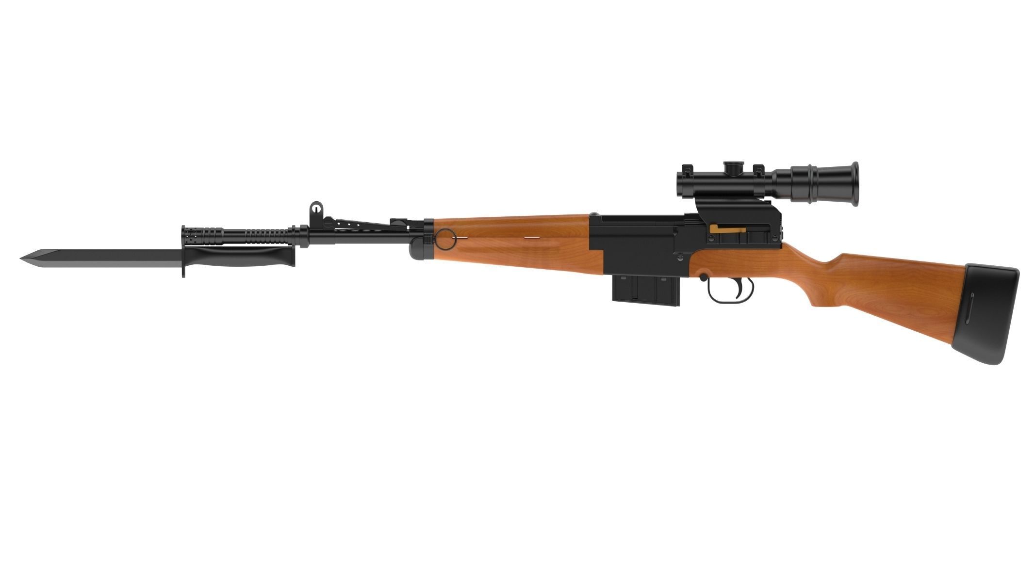 MAS-49 rifle 3D model_2