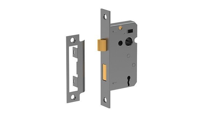 Matt Black Sash Lock  3D model