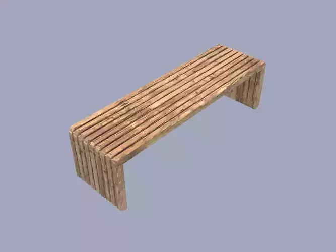 LOW-POLY WOODEN BENCH Free low-poly 3D model