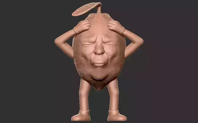 Caricature of lemon realizing how sour it is 3D print model