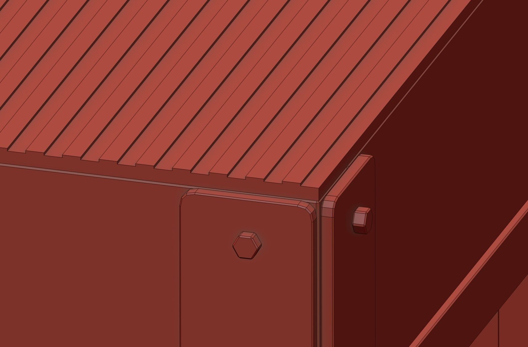 Garden WOODEN Alcove Low-poly 3D model_7