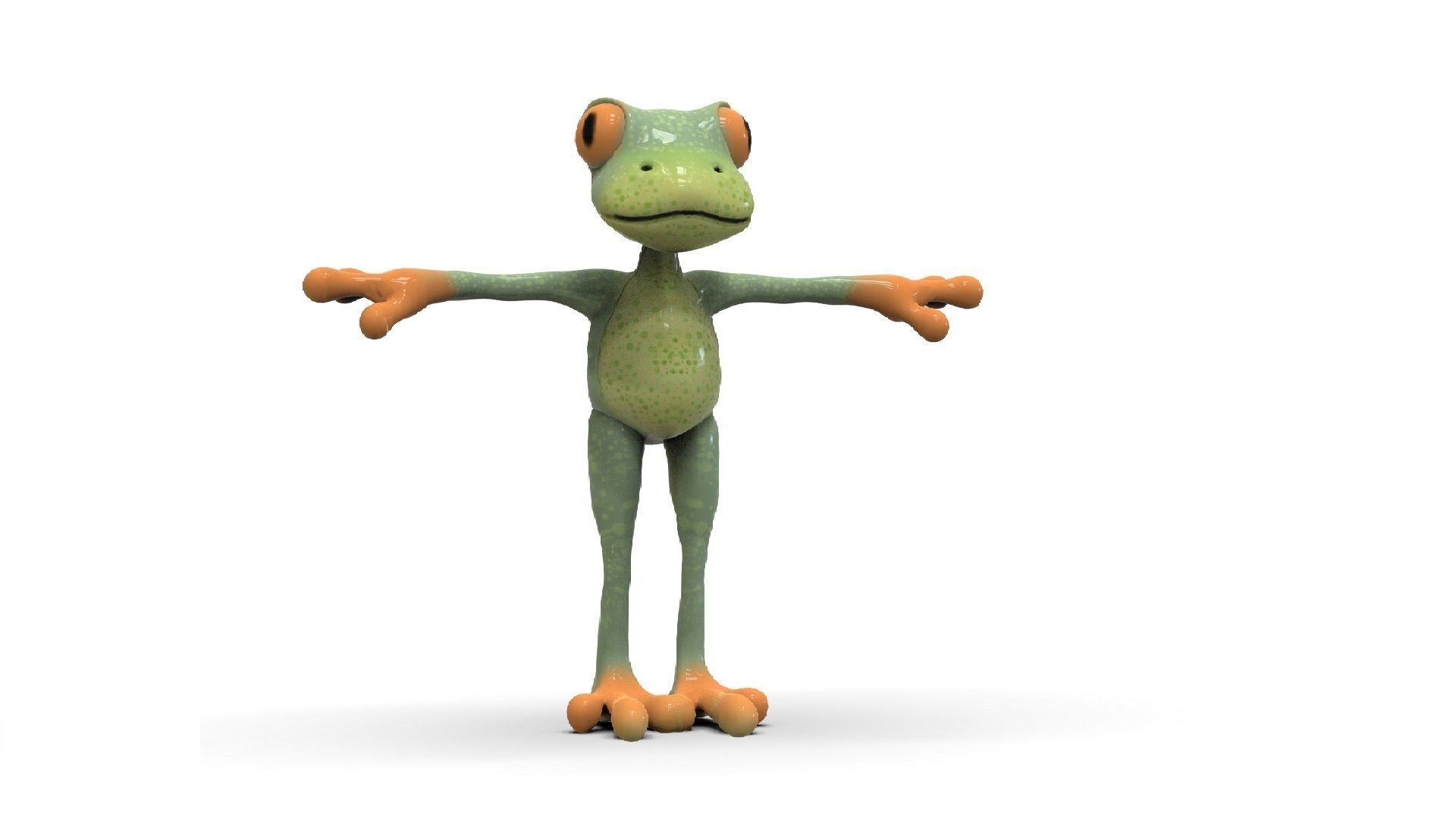 Frog Toon Low-poly 3D model_3