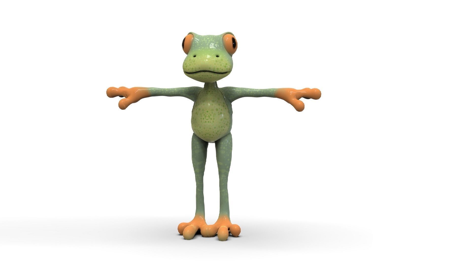 Frog Toon Low-poly 3D model_4