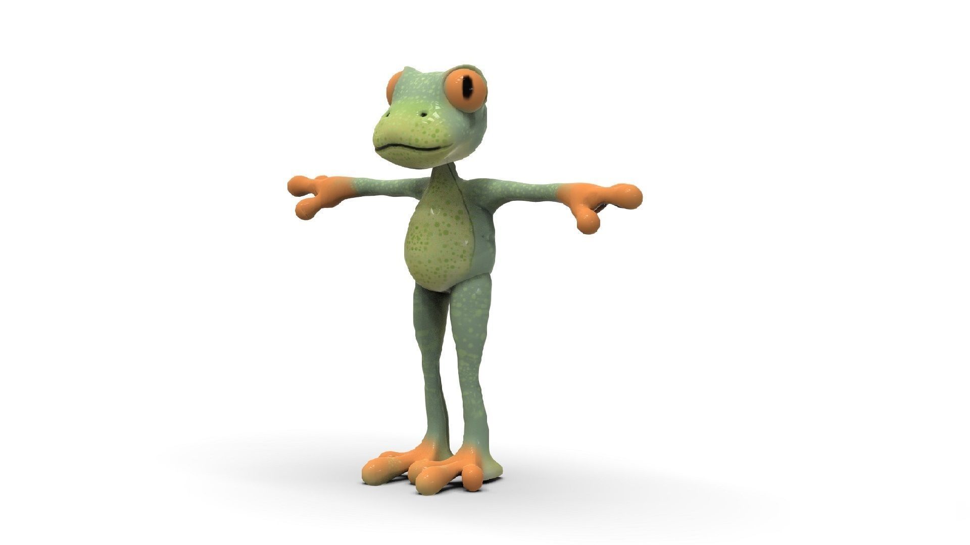 Frog Toon Low-poly 3D model_2