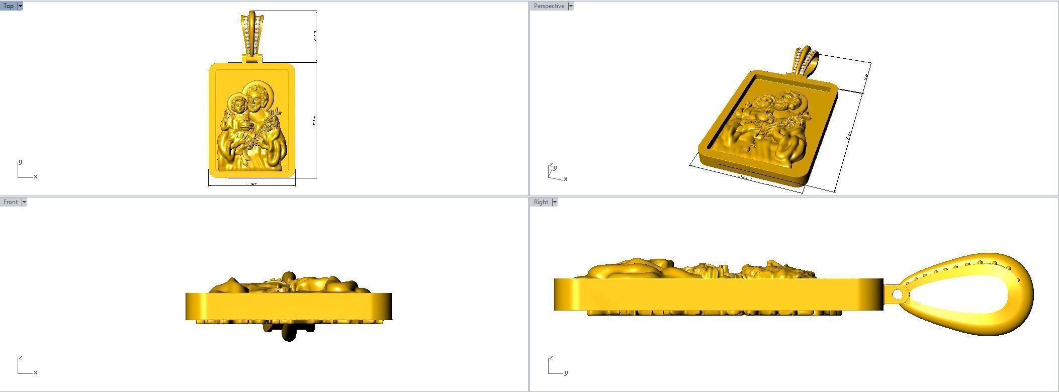 Saint Joseph Solid Thick Dog Tag 3D print model_4