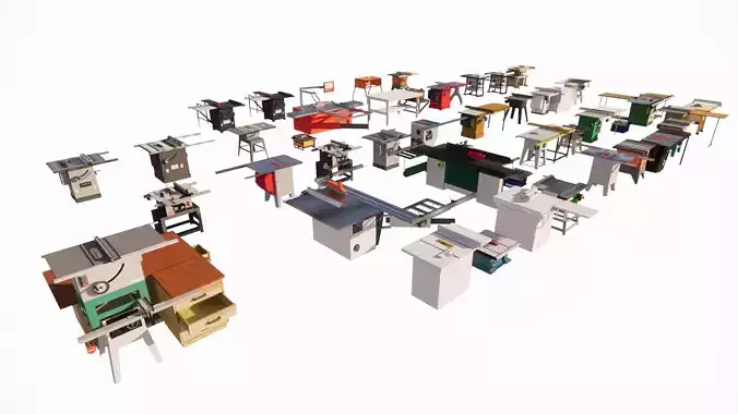 wood working workbench table saw drill 3d model 3D model