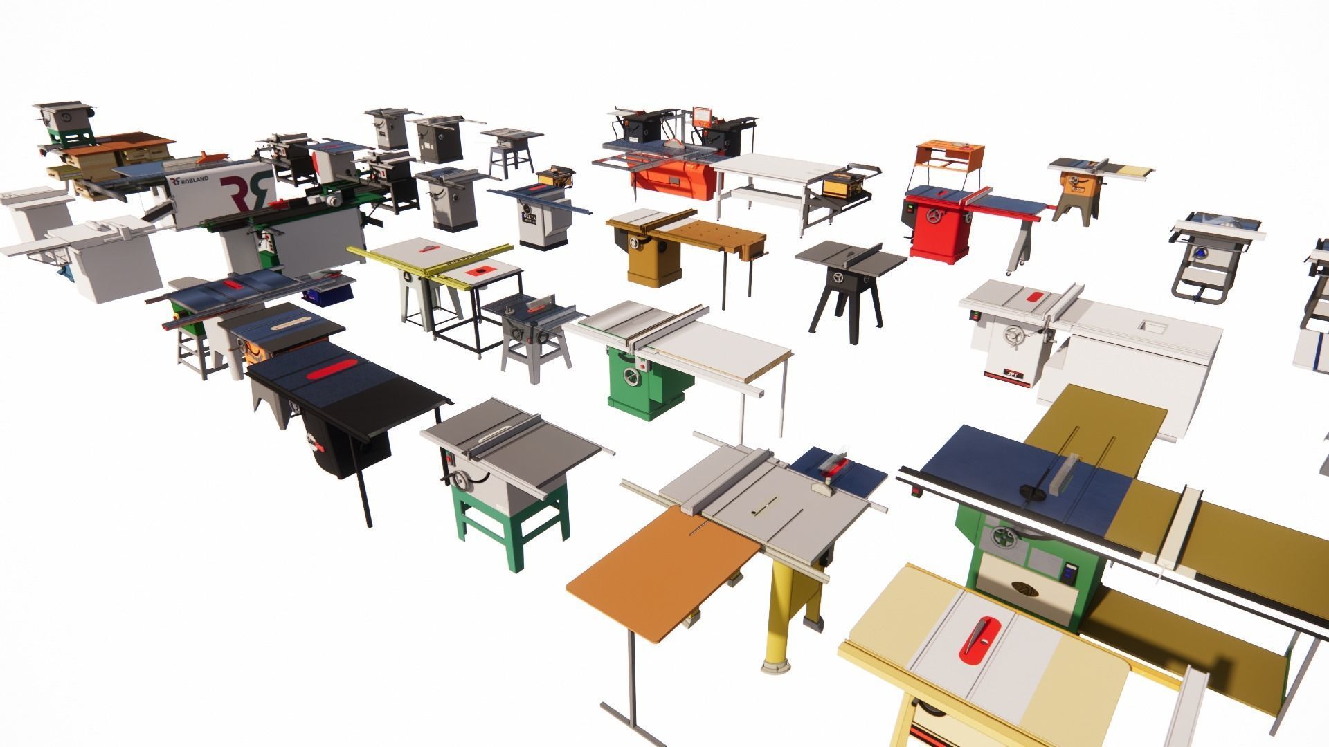 wood working workbench table saw drill 3d model 3D model_2